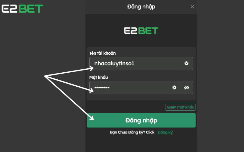 Hoàn Tất Quá Trình Login E2BET