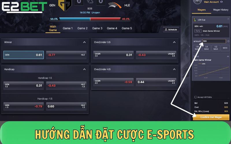 Hướng dẫn cá cược E-Sports tại E2BET cho người mới